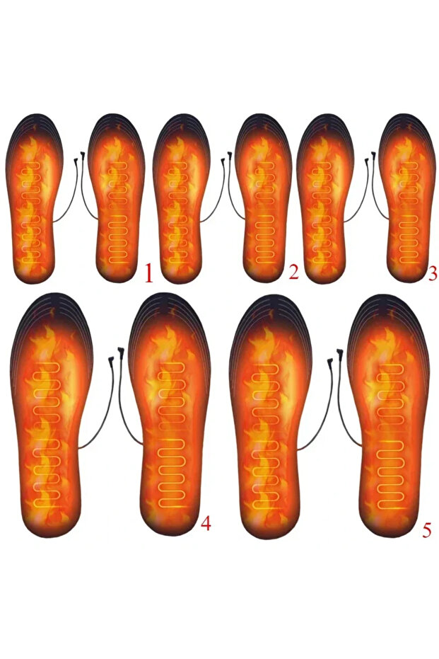 41-46 5 Pairs USB Heated Shoe Insoles Electric Foot Warming Pad Feet Warmer Sock Pad Mat Winter Outd