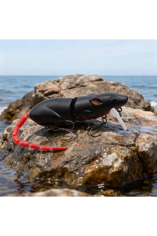 J 15.5CM Mouse Lure Artificial Plastic Mouse Fishing Lure Swimbait Rat Pike Bass Minnow Floatingbai.