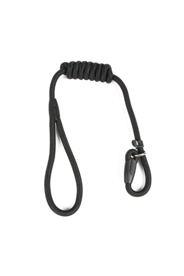 0.8cmX130cm black Dog Leash Slip Chains Collar Leads Strong Heavy Duty Nylon Rope No Pull Pet Traini