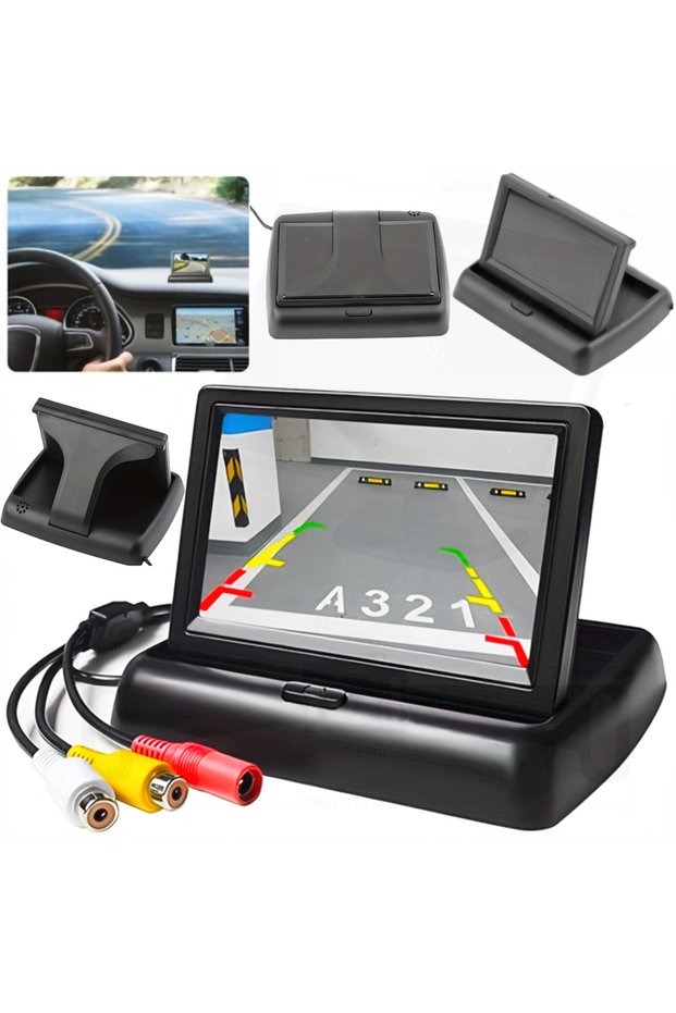 12 V monitor 4.3 Inch Foldable Screen TFT LCD Vehicle Car Backup Monitor Camera Kit Rear View Revers