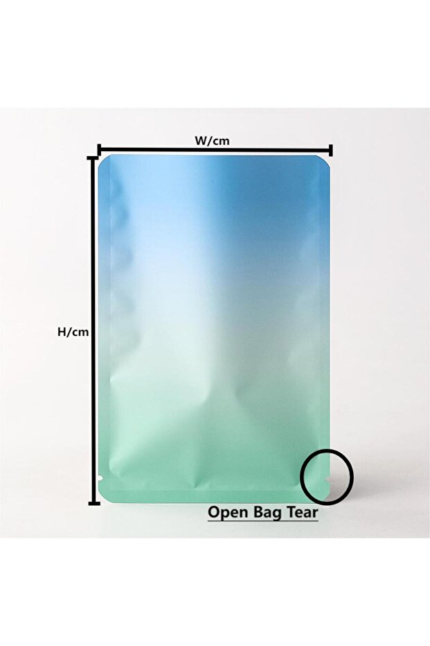 60pcs 10x15cm Blue Green Hot Seal Straight Side Matte Gradient Aluminium Foil Seal Packaging Bags Ca