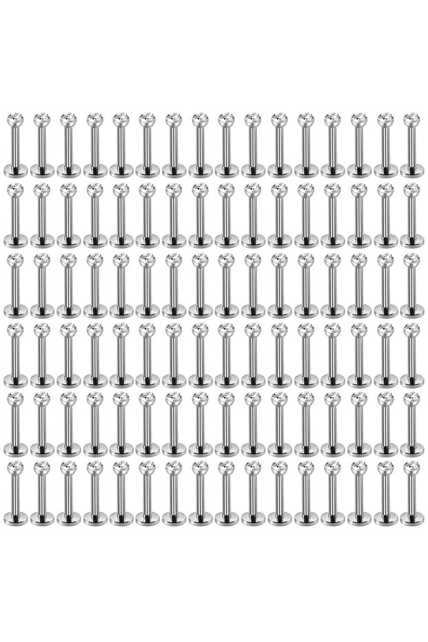 1.2x8x3mm 50pcs Style B 10Pc/50Pc G23 Ttianium Labret Ear Lip Stud Jewelry Square CZ Stone Cartilage
