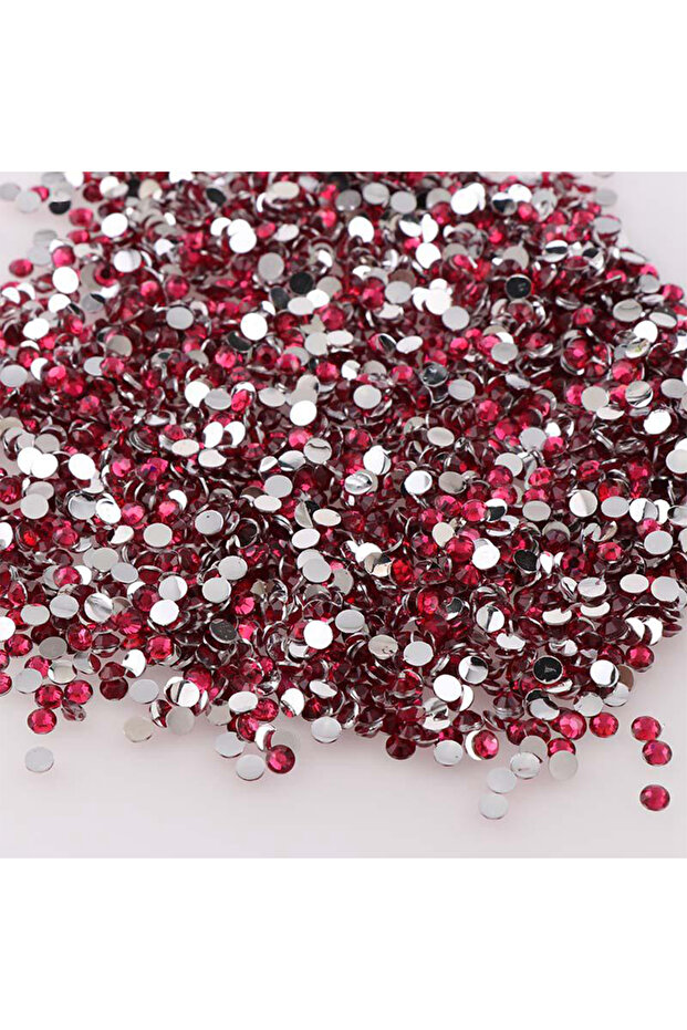 3MM Deep Rose Red 1000pcs Non Hot Fix Rhinestones 2/3/4mm Round Resin Flatback Crystal Rhinestone DI