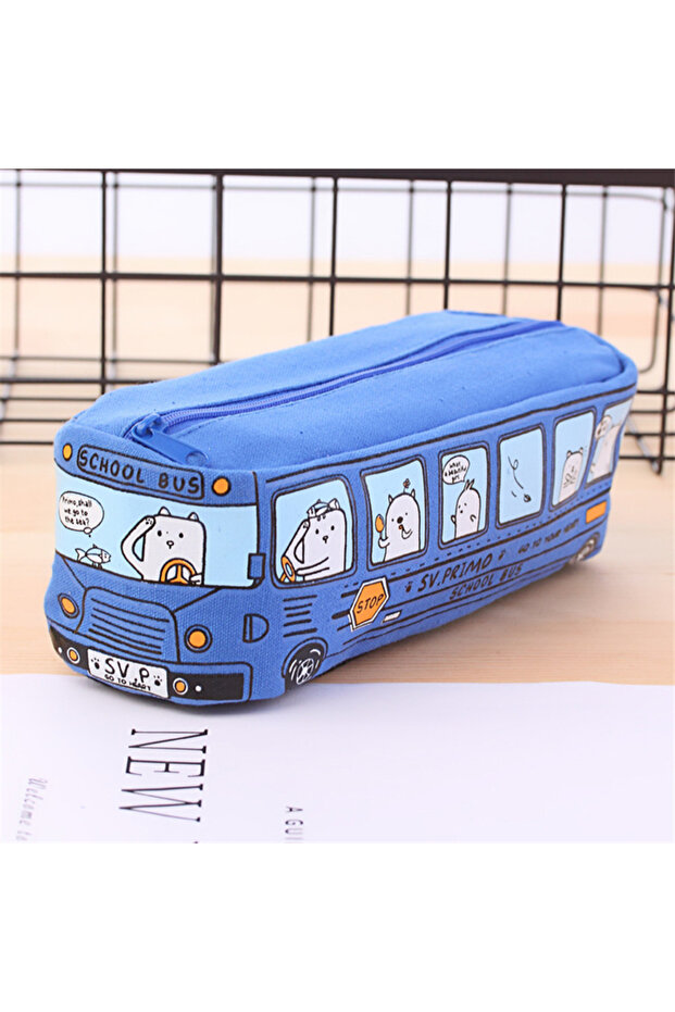 Blue 1 Pcs Colors Large Capacity Pencil Case Kawaii Pencilcase School Pen Case Supplies Pencil Bag S