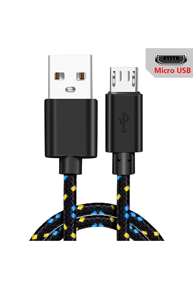 1m Black USB A to Micro USB Charging Cable 2A Fast Charger Nylon Data Cable 1M 2M 3M For Android Sa