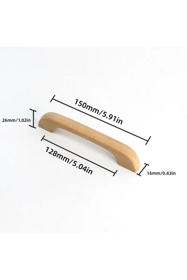 1pc S-128mm Beech Wood Handles Kitchen Cabinet Handle Drawer Solid Wood Furniture Wooden Door Drawer
