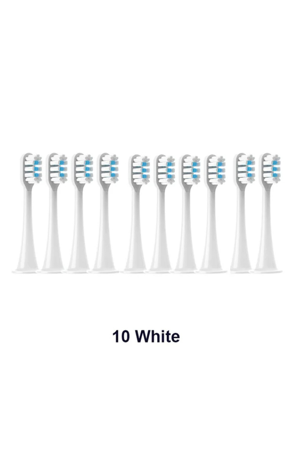 10White Replacement Brush Heads For Xiaomi Mijia T300/T500/T700 Sonic Electric Toothbrush Soft Brist