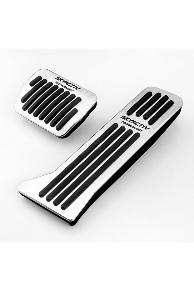AT 2pcs Silver Car Accelerator Footrest Pedal Brake Clutch Pad Accessories For Mazda 2 3 6 BM GJ CX-