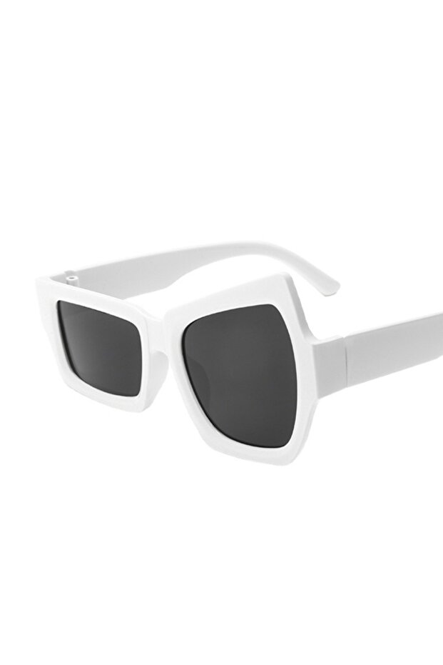 WHITE Glasses Women Irregular Sun Glasses Funny Sunglasses Anti-reflective Sunglasses for Men
