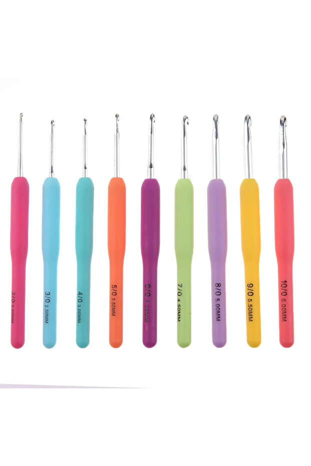 Set B no bag Crochet Hooks Set Yarn Knitting Needles with Case Colorful Crochet Hooks Kit Ergonomic