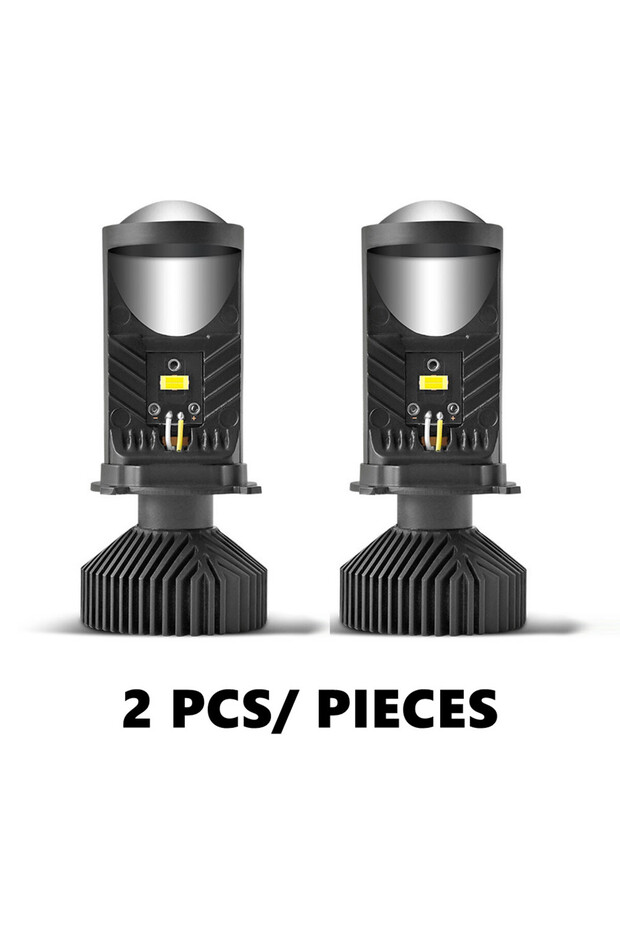H4/9003/HB2 Hi/Lo 2PCS Left Y6 Turbo Fan H4 LED Headlights Car H4 Mini Projector Lens 6000K Super Br