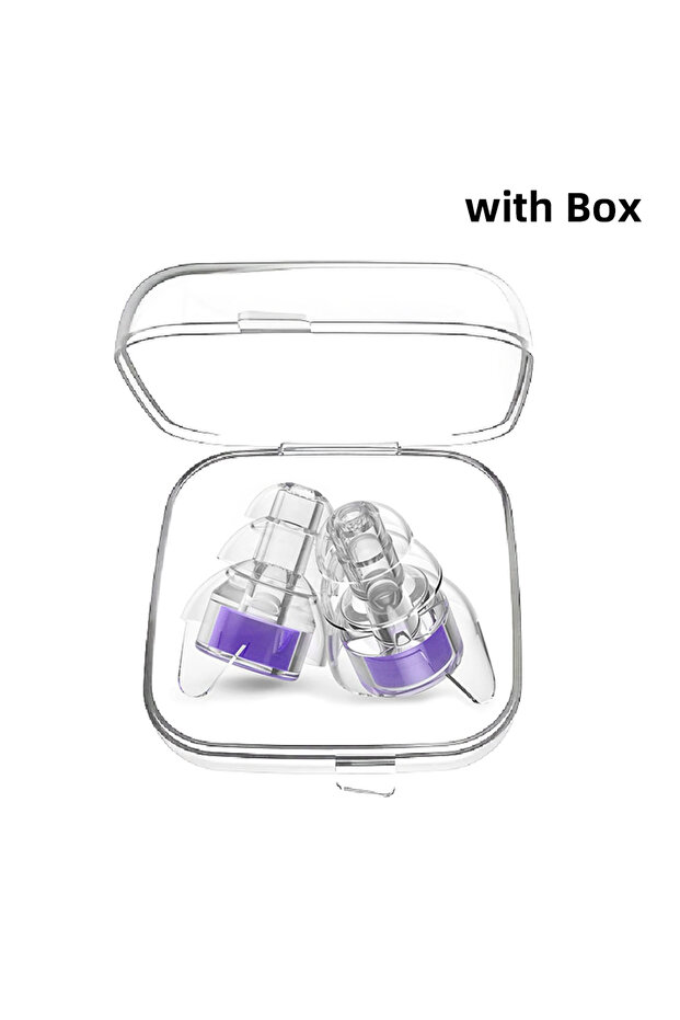 Purple High Fidelity Silicone Earplugs - Reusable Noise Reduction Hearing Protection Ear-Plugs with