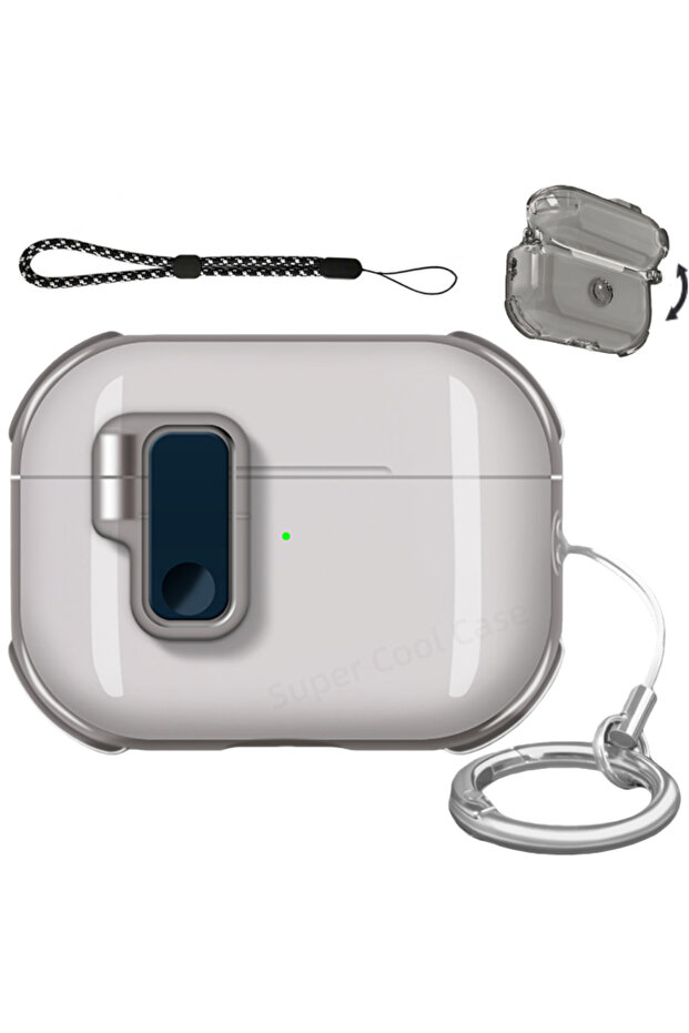 for AirPods Pro 3 Clear Black Earphone Case for AirPods Pro 3/Pro 2/4 with Secure Lock Soft TPU Tran