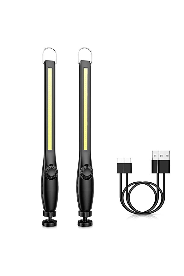 مصباح يدوي مغناطيسي COB+LED قابل لإعادة الشحن عبر USB، مصباح عمل محمول، عبوة من قطعتين أو 1-5 قطع