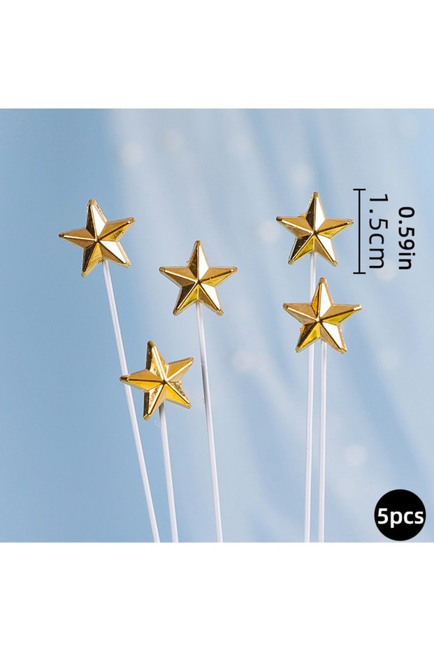 5pcs Princess Cake Topper Beautiful Girl with Bow Stars for Happy 1st Birthday Party Cake Decoration