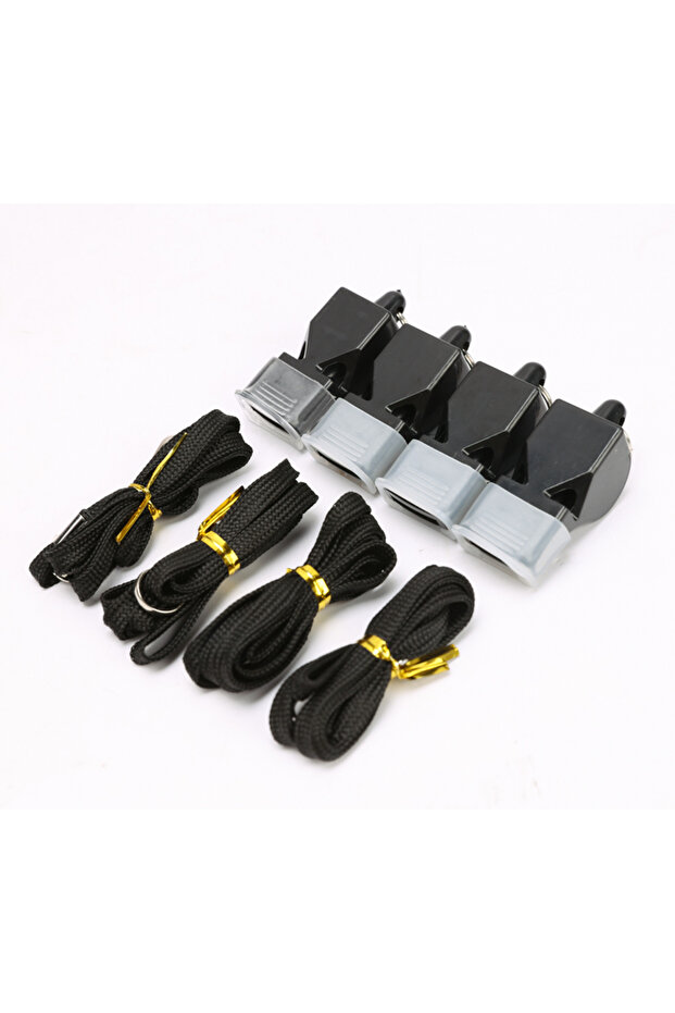 Black 4 4pcs Non-nuclear whistle coach whistle basketball football training referee whistle with rop
