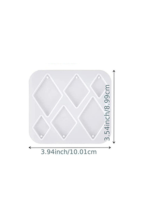 03 DIY Droplet Square Earrings Molds with Hole Crystal Epoxy Resin Casting Mould for Keychain Neckla