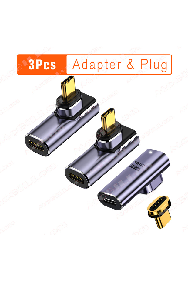 Model B 3Pcs Adapter USB4.0 Thunderbolt3 Magnetic USB C To Type C Adapter 140W 40Gbps Fast Charging