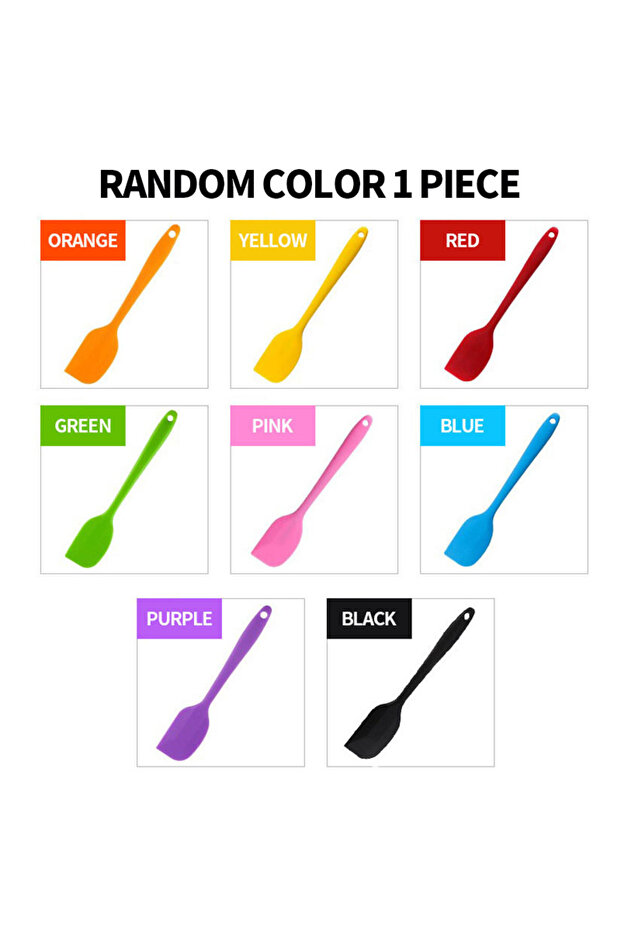 1pc Leeseph 8 inch Silicone Spatula - 1 Small Heat Resistant Non-Stick Cooking Utensils (Multicolor)