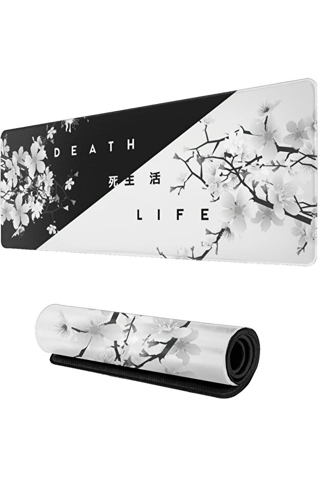 40x90cm Black and White Cherry Blossom Gaming Mouse Pad 900x400 XL Extended Large Mouse Mat Desk Pad