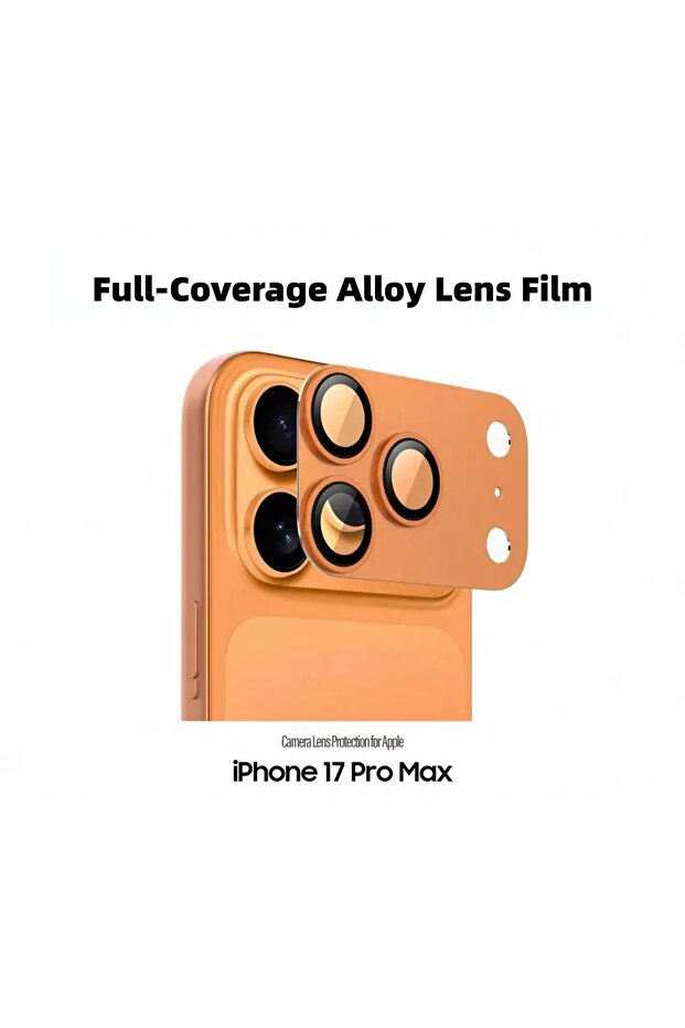 iPhone17 Pro Max Orange For iPhone 17 Pro Max Camera Lens Protector [Strong Adsorption][Case-Friendl
