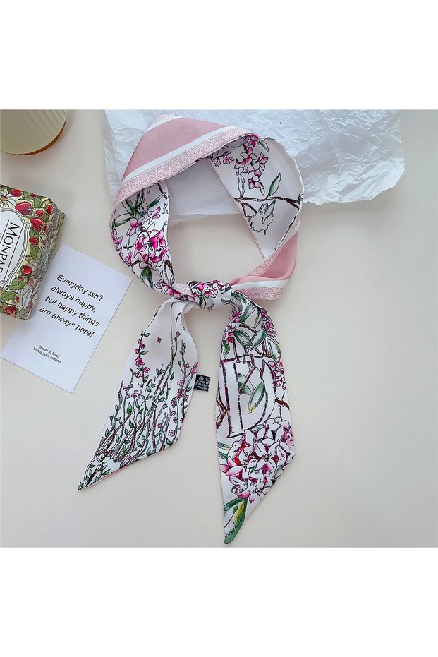 D 26 Letter Printed Headband 100x6cm Fashion Small Scarf For Women New Design Brand Scarves Women's