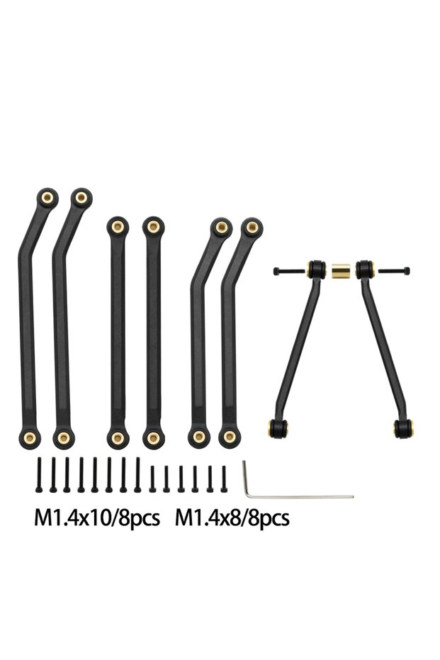 Black Metal High Clearance Chassis Links Set Upgrade Parts for 1/24 RC Crawler Axial SCX24 AXI00002