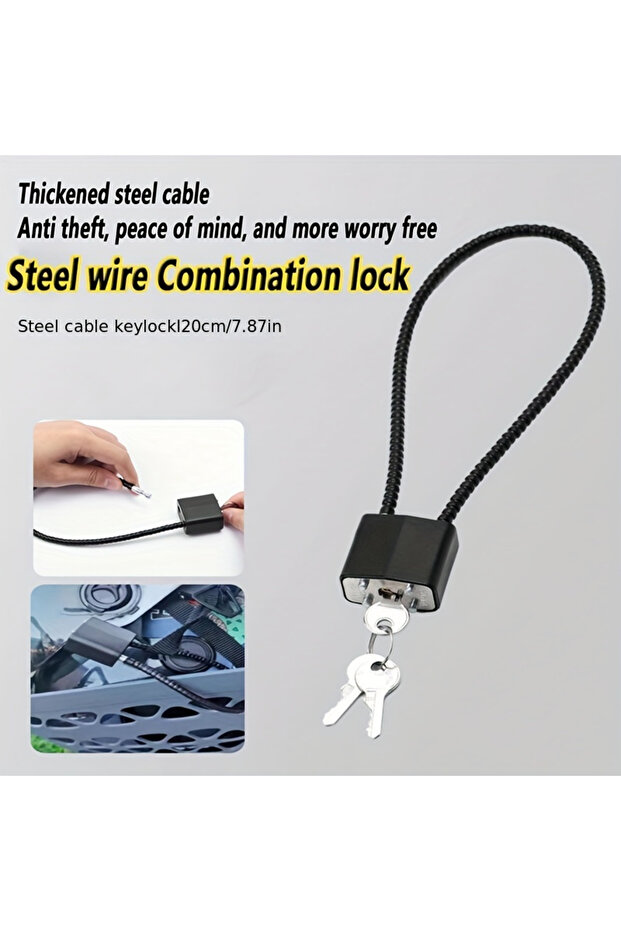 1pc Durable Password Bicycle Locks Anti-theft Helmet Lock for Scooter Motorcycle Portable Mtb Road B