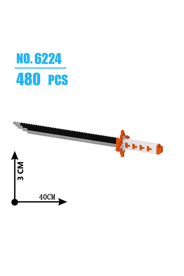 NO6624 480Pcs Samurai Sword Building Blocks Ninja Blade Japanese Anime Butterfly Nichirin Knife Bri
