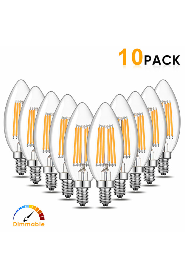 6w Yes 220V E14 2700K 10PCS Candle C35 E14 4W 6W 220V Led Light Bulbs Warm White Dimmable Replaceabl