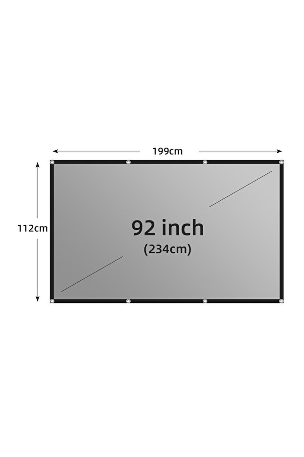 92 inch LEJIADA Projector Screen 60-133 Inch Metal Grey Anti-Light 16:9 Portable Black Border With H