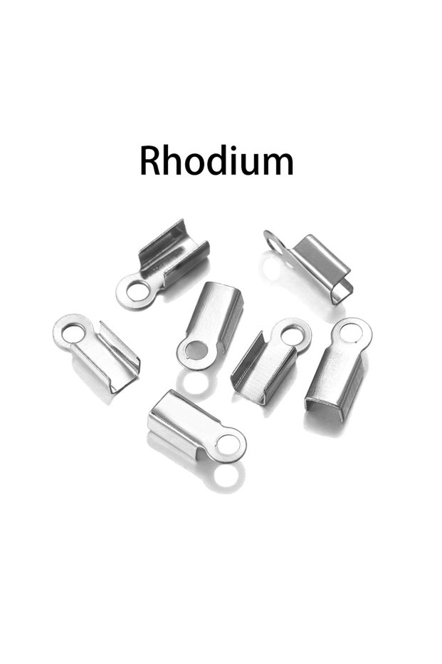 3.5 x 9mm Rhodium 200pcs/lot Cove Clasps Cord End Caps String Ribbon Leather Clip Tip Fold Crimp Bea