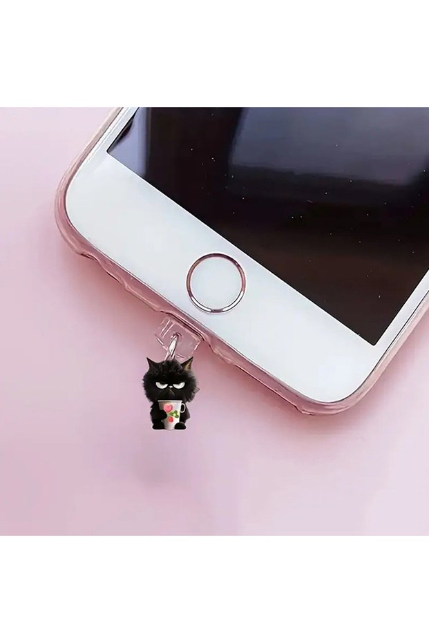 for Type-c V Mobile Phone Dust Plug Pendant, Cute Cat Dog Shamrock Design for iPhone Type-C Charging