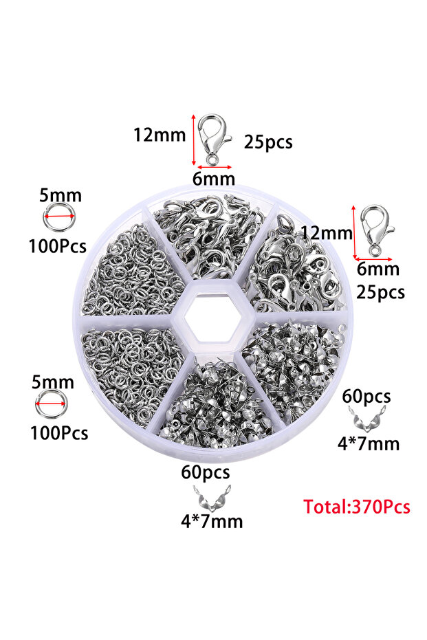 Style 06 210-400pcs/Box Jewelry Making Kits Lobster Clasp Open Jump Rings End Crimps Beads Box Handm