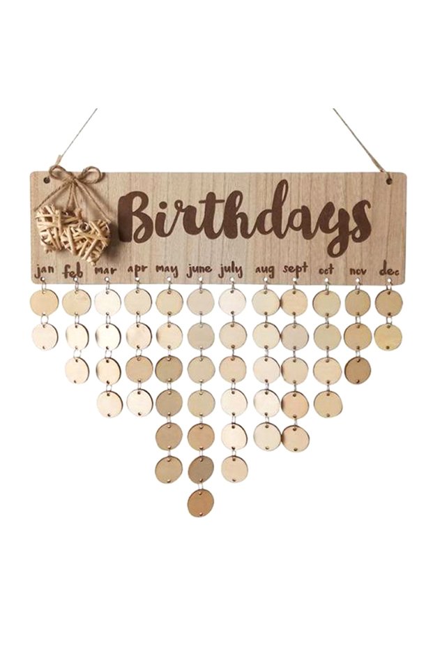 M Birthdays DIY Chritsmas Birthday Special Days Reminder Board Home Hanging Decor Wooden Calendar Si