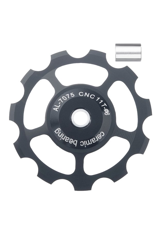 black 11T MTB Bicycle Rear Derailleur Jockey Wheel Ceramic Bearing Pulley AL7075 CNC Road Bike Guide