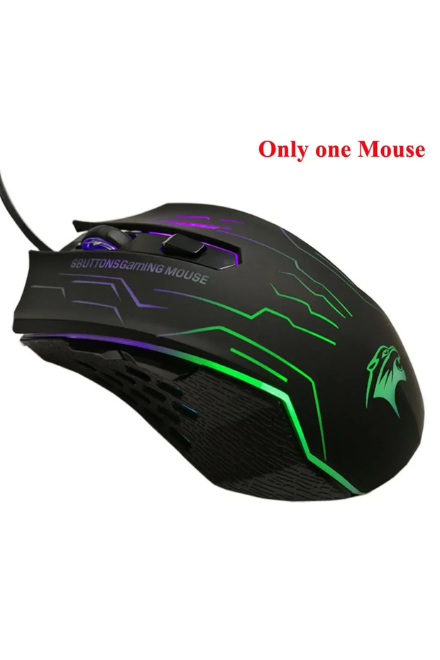 Only 1 mouse New HOT Silent Click USB Wired Gaming Mouse 6 Buttons 3200DPI Mute Optical Computer Mou