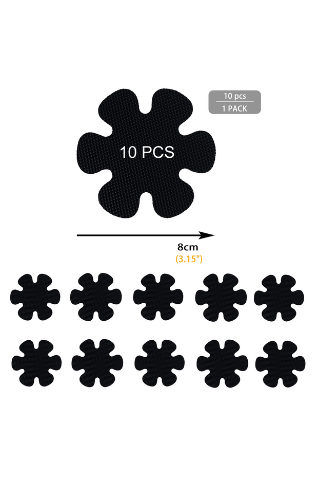 AS300 10PCS Black Snowflake Non Slip Bathtub Stickers