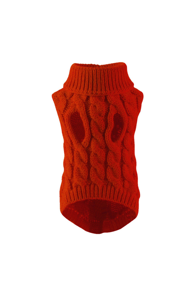 S Wine red New Pet Small Pet Dog Clothes Sweater Fashion Autumn Winter Solid Fried Dough Twists Knit