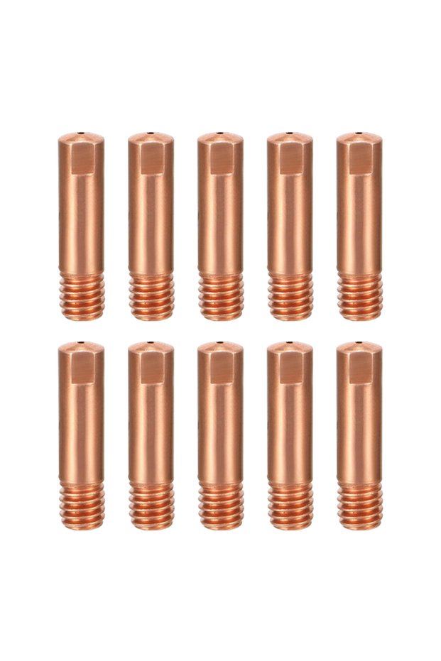 0.8mm 10PCs MB-15AK Tip Gas Nozzle M6*25mm ECu CuCrZr Welding Torch Contact Tip Gas Nozzle 0.6/0.8/0