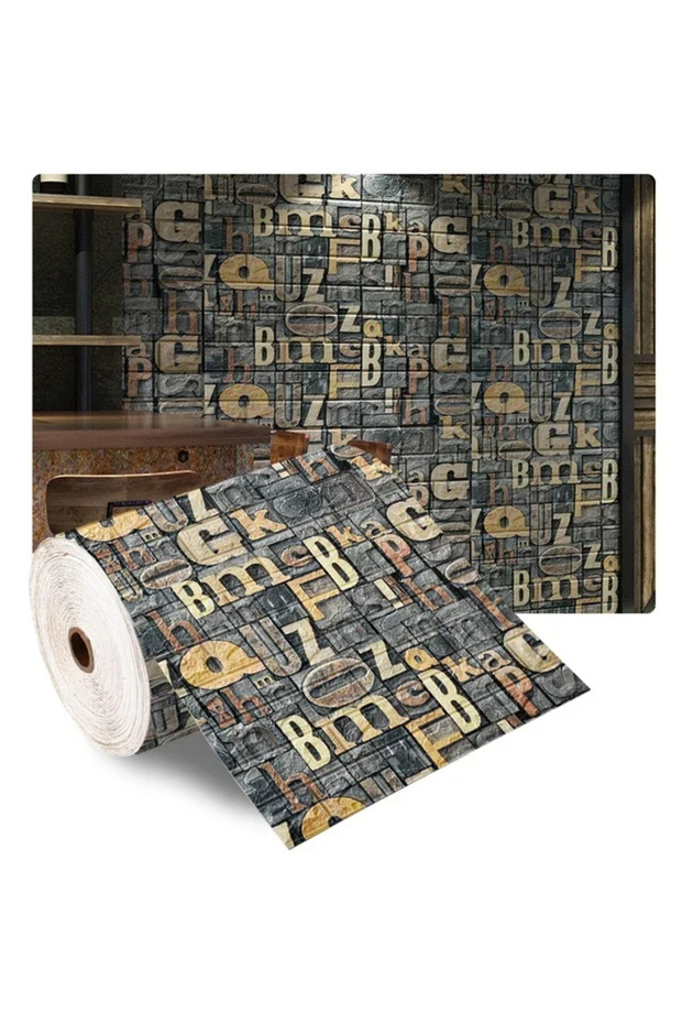 70cmx200cm letter 70cm*2m 3D Soft Foam Brick Wallpaper Sticker Roll DIY Self Adhesive Living Room Ho