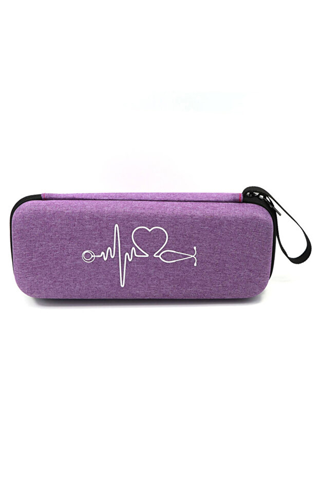 Purple EVA Travel Portable Medical Stethoscope Storage Box First Aid Kit Mesh Pockets Case for 3M Li