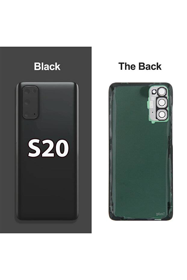 غطاء خلفي أسود لهاتف S20 G980 وS20 بلس G985، غطاء بديل للبطارية الصلبة، غطاء خلفي.