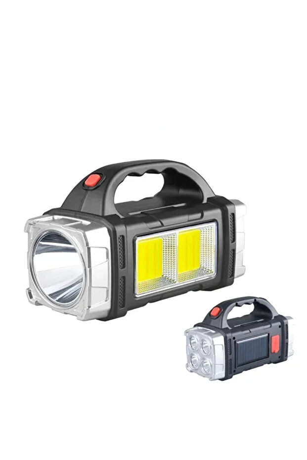 XIWANGFIRE 2COB sliver Multifunctional Solar Powered Rechargeable LED Flashlight Dual Light Source P