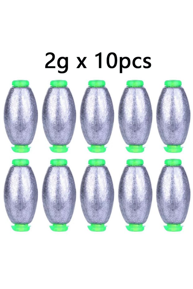 10pcs 2g 5pcs/10pcs Fishing Weight Sinker 2g-30g Olive Shape Slip Shot Sinkers Carp Fishing Accessor