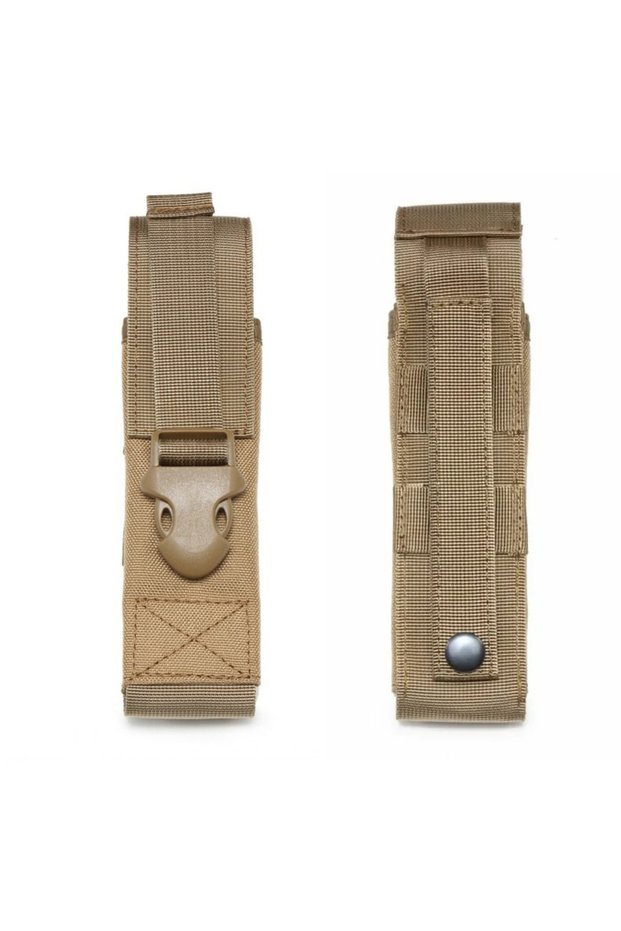 TAN Outdoor Flashlight Pouch Tactical Tool Kit Portable Molle EDC Tool Waist Bag Field Sport Camping