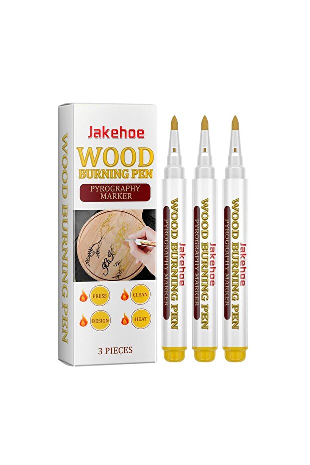 3 pcs New Resin Burning Pen Long Lasting Easy to Use Wooden Burning Marker Pens Durable Pyrography M