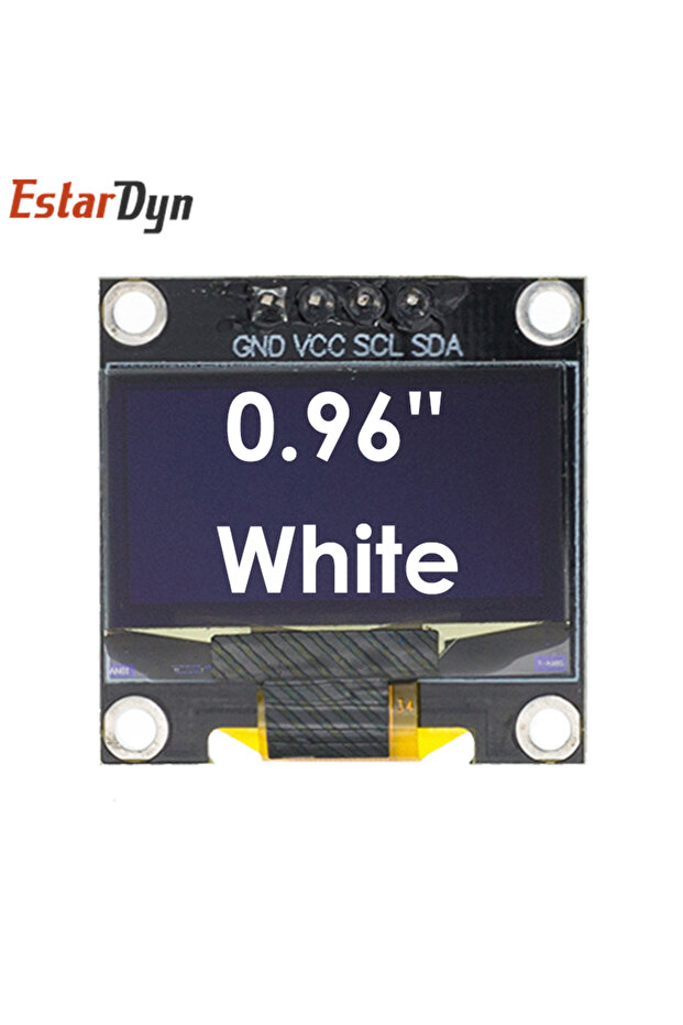 شاشة OLED بيضاء 4 سنون معتمدة من ROHS مقاس 0.96 بوصة OLED IIC تسلسلية SSD1315 128X64 I2C 12864