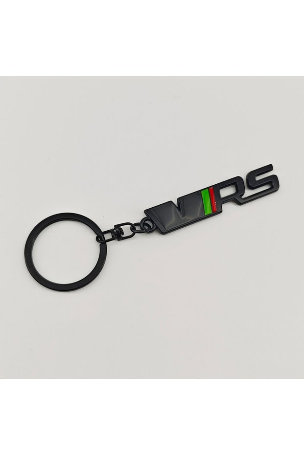 Gray Black 1pc Metal Car Keychain Keyring Holder Auto Key Rings Pendant for Skoda VRS Logo Octavia R