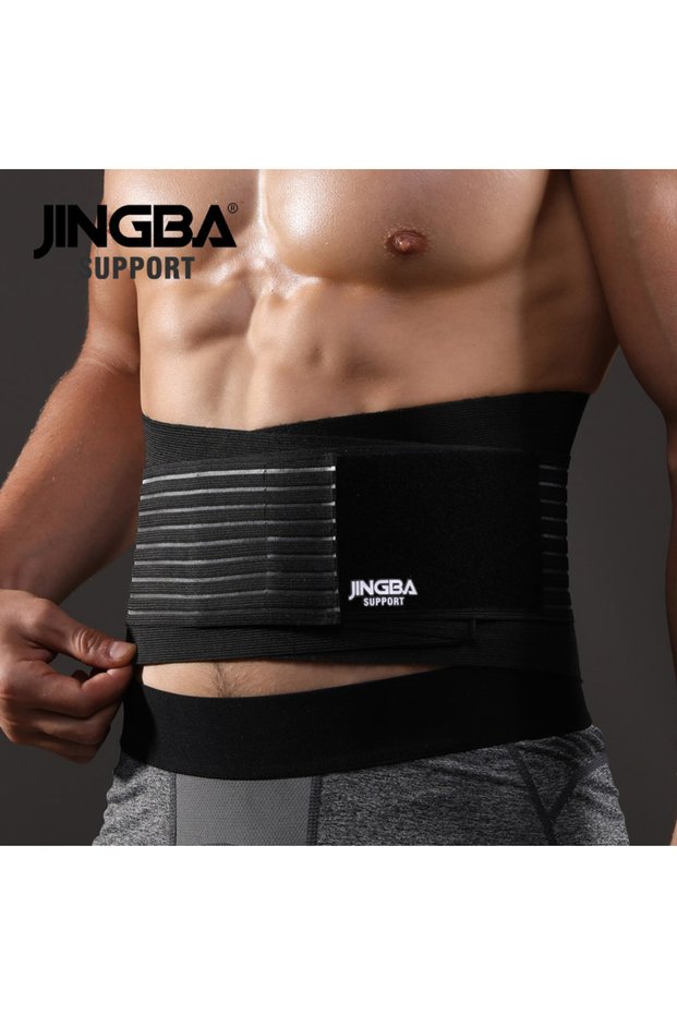 L Black-0052 JINGBA SUPPORT Sports Fitness Waist Back Support Belts Modeling Body Corset Men Sweat B